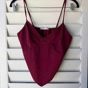 Hazy Daze Women's Burgundy Crop-top
